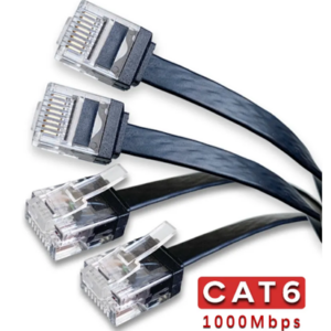 Cat6 Flat Ethernet Cord Customizable Low Profile 1.4mm Stealth Networking Cord