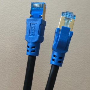 Apex-Precision Cat8 S/FTP Shielded Round Patch Cord with Industrial 50u Gold-Plated Contacts